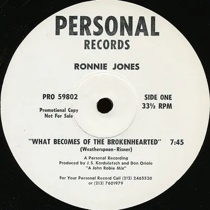 Ronnie Jones - What Becomes Of The Brokenhearted