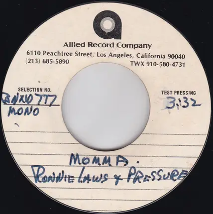 Ronnie Laws & Pressure - Momma