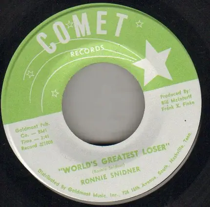Ronnie Snidner - Don't Tear My World Apart / World's Greatest Loser