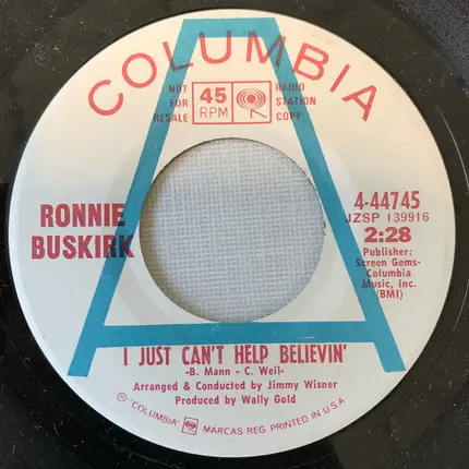Ronny Buskirk - It's Getting Better / I Just Can't Help Believin'