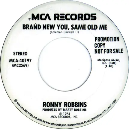 Ronny Robbins - Brand New You, Same Old Me / Broke-Down And Alone