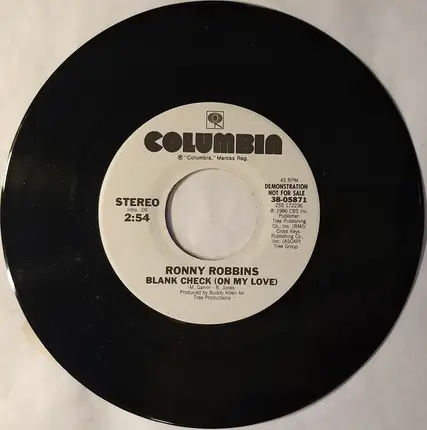 Ronny Robbins - Blank Check (on My Love)