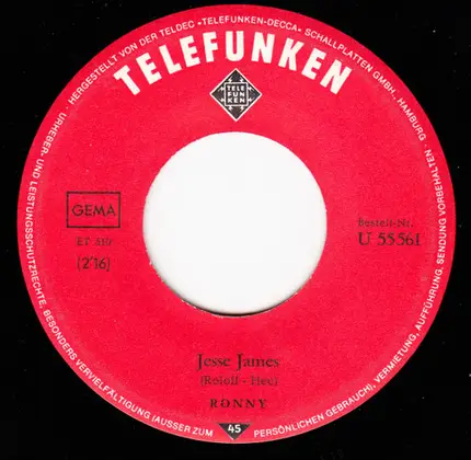 Ronny - Laura, Oh, Laura / Jesse James
