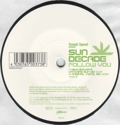 Ronski Speed Presents Sun Decade - Follow You (Vinyl 2)