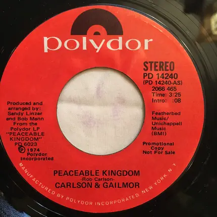 Rob Carlson , Jon Gailmor - Peaceable Kingdom