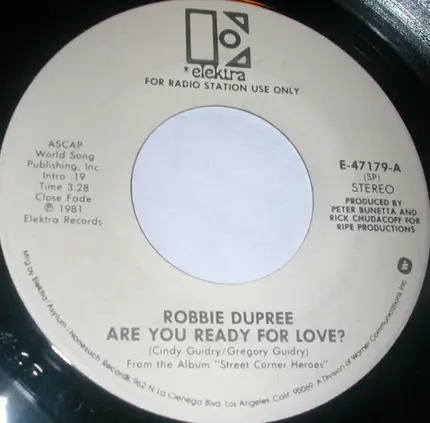 Robbie Dupree - Are You Ready For Love?