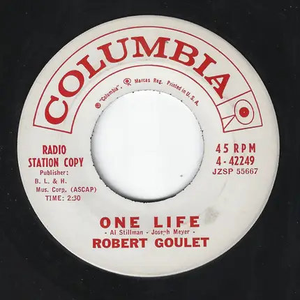 Robert Goulet - I'm Just Taking My Time / One Life