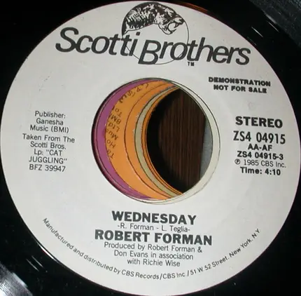Robert Forman - Wednesday