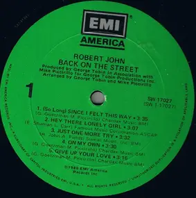 robert john - Back on the Street