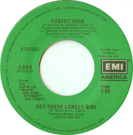 Robert John - Hey There Lonely Girl