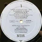 LP - Robert Schumann , Bernd Alois Zimmermann , Georg Friedrich Händel / NDR Chor - Schumann • Zimmermann • G. F. Händel 1986