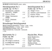 CD - Robert Schumann , Kreuzberger Streichquartett , Haydn-Trio, Wien - Streichquartett Nr.1&2 • Klaviertrio Nr.2
