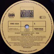 LP - Schumann - Manfred Op.115 - Dramatic Poem In Three Parts For Soloists, Mixed Chorus And Orchestra