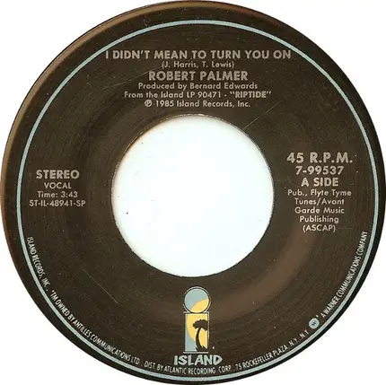 Robert Palmer - I Didn't Mean To Turn You On / Get It Through Your Heart