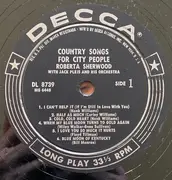 LP - Roberta Sherwood With Jack Pleis And His Orchestra - Country Songs For City People - Mono