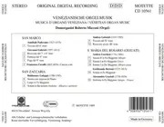 CD - Roberto Micconi - Venezianische Orgelmusik / San Marco - San Zaccaria - S. Maria Del Rosario (Gesuati)