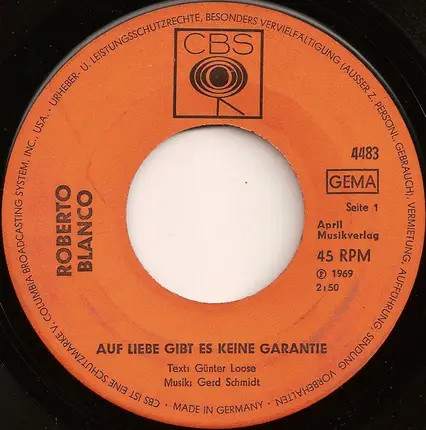 Roberto Blanco - Auf Liebe Gibt Es Keine Garantie