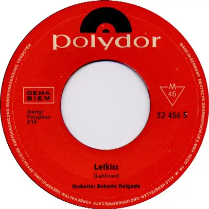 Roberto Delgado & His Orchestra - Letkiss/ Letkajenkka