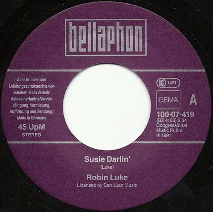 Robin Luke / Ray Peterson - Susie Dalin' / Corina, Corina