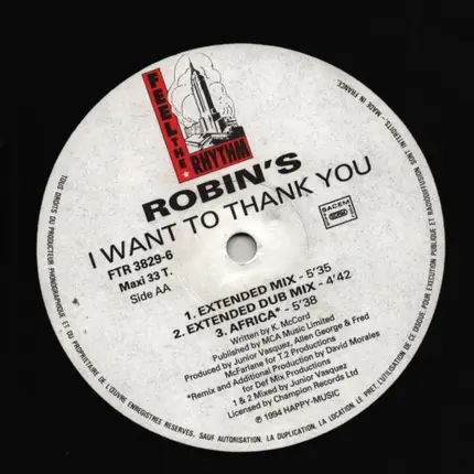 Robin S. - I Want To Thank You