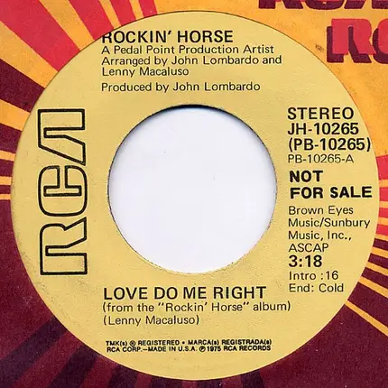Rockin' Horse - Love Do Me Right