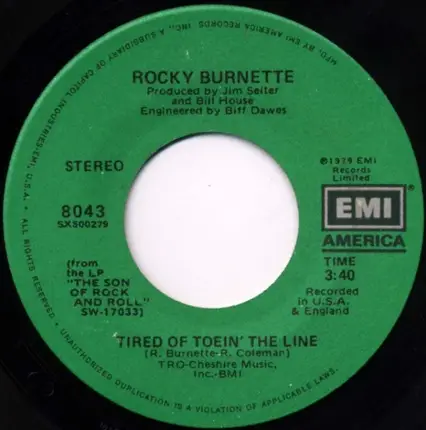 Rocky Burnette - tired of toein' the line