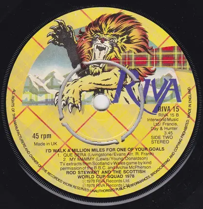 Rod Stewart / Rod Stewart And The Scottish World Cup Squad - Ole Ola (Mulher Brasileira) / I'd Walk A Million Miles For One Of Your Goals
