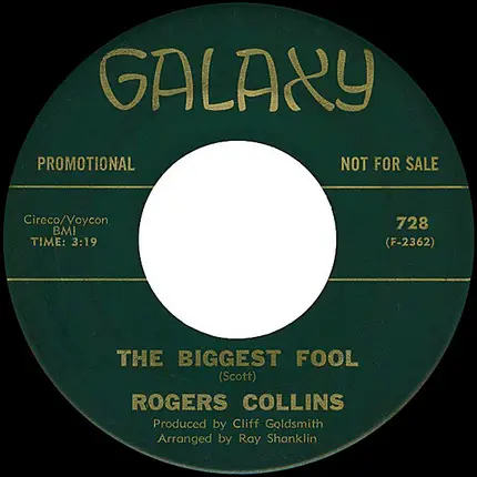 Rodger Collins - Give The Kids A Chance / The Biggest Fool