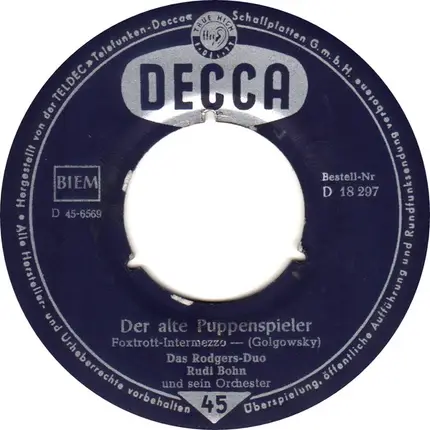 Rodgers-Duo , Rudi Bohn Und Sein Orchester - Der Bettler Und Sein Hund