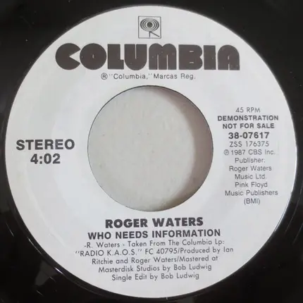 Roger Waters - Who Needs Information
