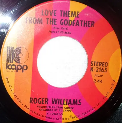 Roger Williams - Love Theme From 'The Godfather'