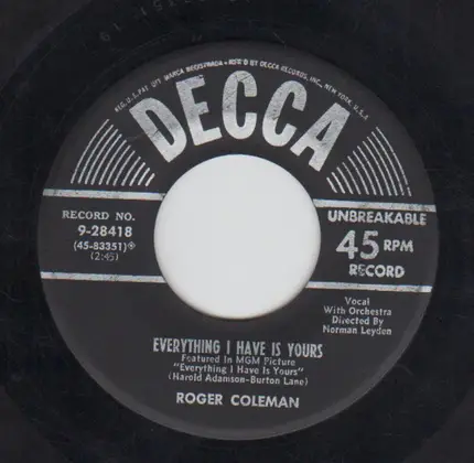 Roger Coleman - Everything I Have Is Yours