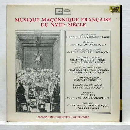 Roger Cotte - Musique Maconnique Francaise Du XVIII Siecle