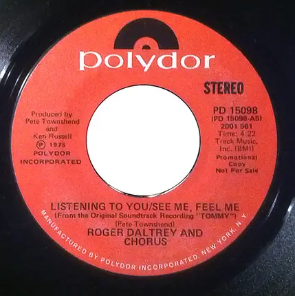 Roger Daltrey And Chorus - Listening To You / See Me, Feel Me