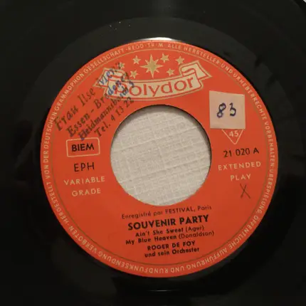 Roger De Foy Et Son Orchestre - Souvenir Party
