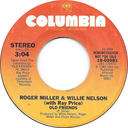 Roger Miller & Willie Nelson With Ray Price - Old Friends