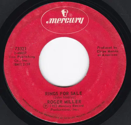 Roger Miller - Rings For Sale