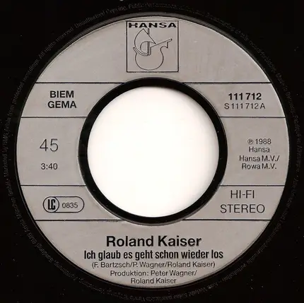 Roland Kaiser - Ich Glaub Es Geht Schon Wieder Los