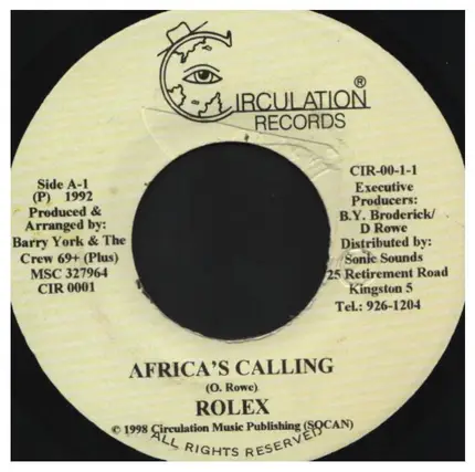 Rolex - Tell Me Teacher / Africa's Calling
