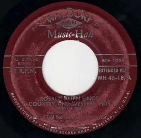 Rosalie Allen - Rosalie Allen Sings Country Ad Western Hits