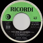 7inch Vinyl Single - Rosalie Dubois - Parce Qu'un Air D'Accordéon