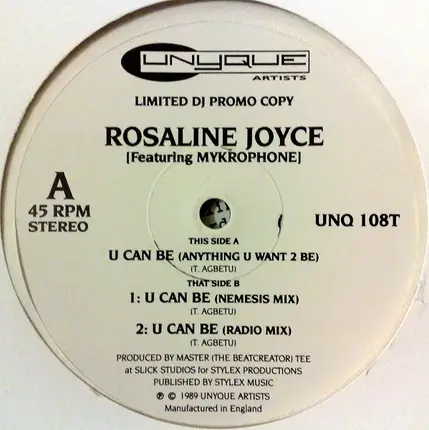 Rosaline Joyce Featuring Mykrophone - U Can Be