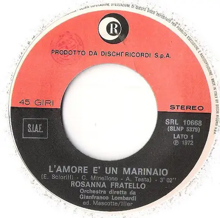 Rosanna Fratello - L'Amore È Un Marinaio