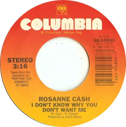 Rosanne Cash - I Don't Know Why You Don't Want Me