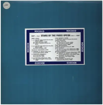 Rose Caron / Blanche Deschamps-Jehin / Pedro Galhard a.o. - Stars Of The Paris Opera