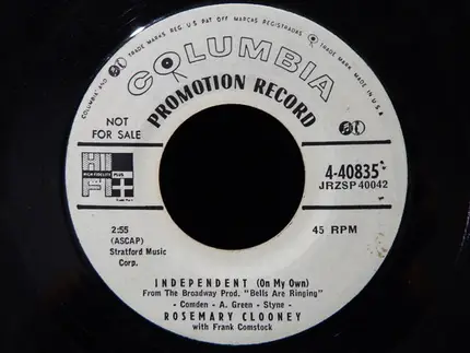 Rosemary Clooney With Frank Comstock - Mangos / Independent (On My Own)