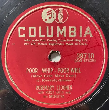 Rosemary Clooney With Percy Faith & His Orchestra - Half As Much / Poor Whip - Poor-Will
