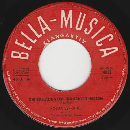 Rosita Serrano - Die Ballade Vom Traurigen Herzen