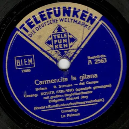 Rosita Serrano - La Paloma / Carmencita La Gitana