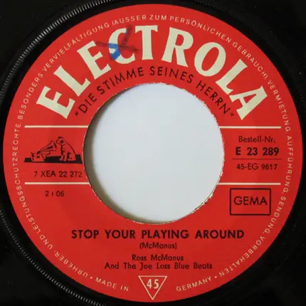 Ross McManus And The Joe Loss Blue Beats - Stop Your Playing Around / Girlie, Girlie